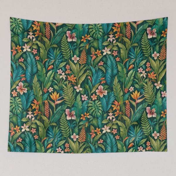 Item preview, Vibrant Tropical Rainforest Botanical Seamless Pattern designed and sold by zenjiinspired.