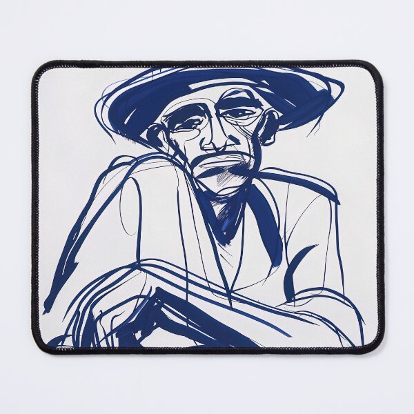 Item preview, Cape Verdean man, portrait - Blue Abstract Art designed and sold by shadow-bloom.
