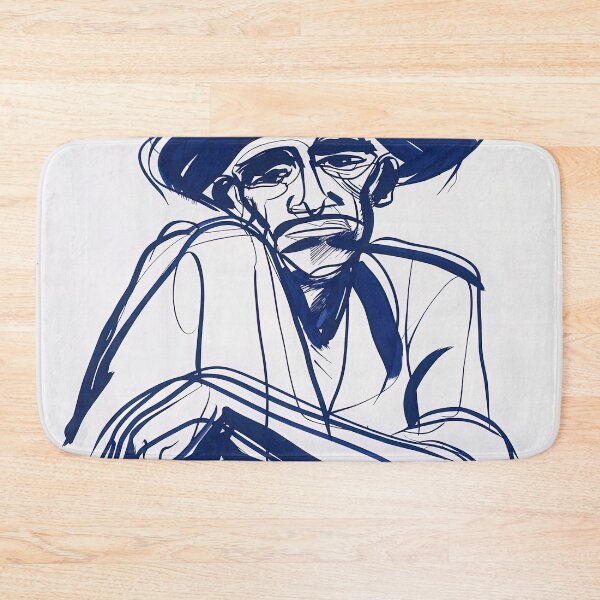 Item preview, Cape Verdean man, portrait - Blue Abstract Art designed and sold by shadow-bloom.