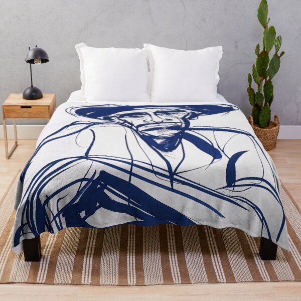 Item preview, Cape Verdean man, portrait - Blue Abstract Art designed and sold by shadow-bloom.