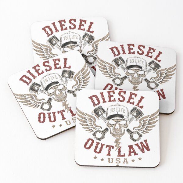 Item preview, Diesel Outlaw USA Skull & Crossed Pistons | Vintage Diesel Trucker Graphic T-Shirt designed and sold by Diesel outlaw .