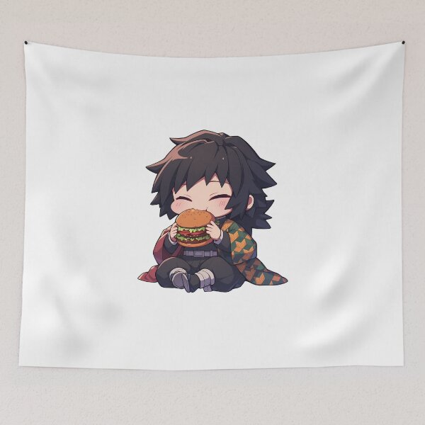 Item preview, Giyu Tomioka Demon Slayer Chibi Burger Calm Kawaii Mood designed and sold by earlobejerk.