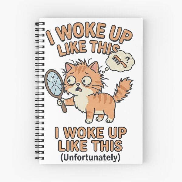 Item preview, Funny I Woke Up Like This Cat Sticker - Messy Hair Don't Care designed and sold by BareCanvass.