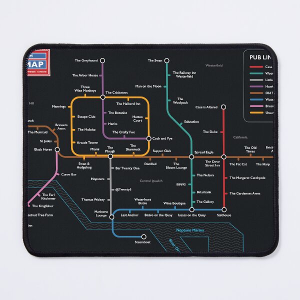 Item preview, Ipswich Pub Map 2026 - Dark designed and sold by Ian Pointer.