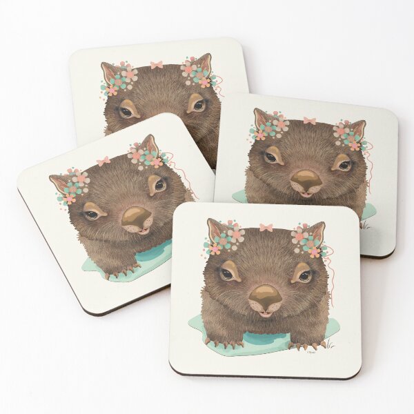 Item preview, Cute Floral Floral Wombat Australian Wildlife designed and sold by Karin Taylor.