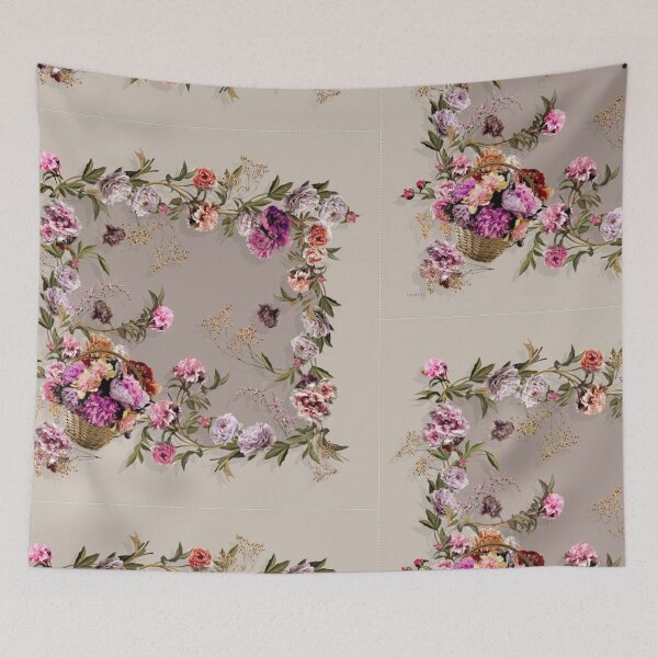 Item preview, Vintage Floral Frame Basket / scarf designed and sold by animenosekaiii.