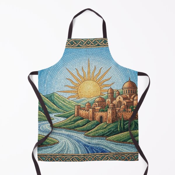 Item preview, Golden Sunrise Citadel Landscape Mosaic Art designed and sold by KCdS2026.