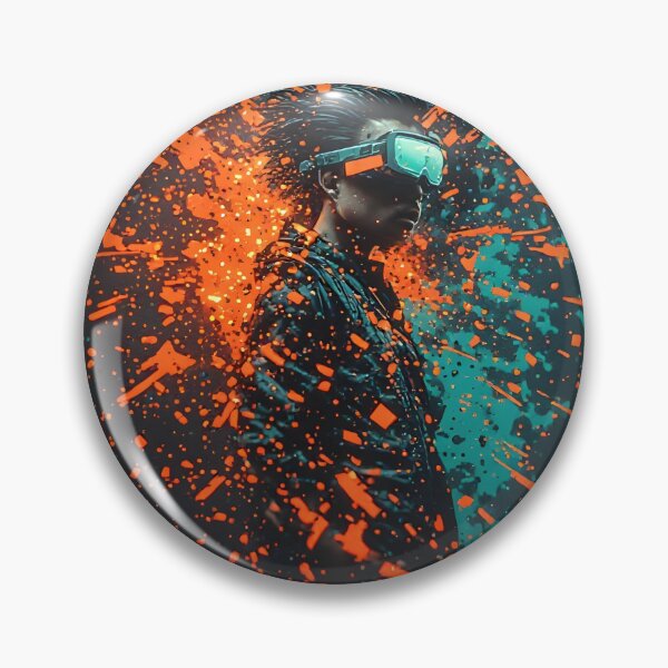 Item preview, Cyberpunk Splatter Explosion - Digital Art Print designed and sold by MdfkSyndicate.
