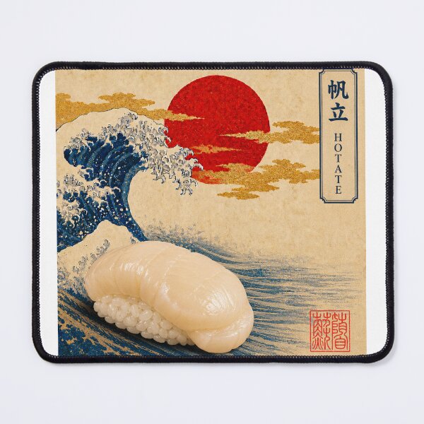 Item preview, Hotate Scallop Nigiri — Ukiyo-e Japanese Sushi Art Tee designed and sold by nurusubetei.