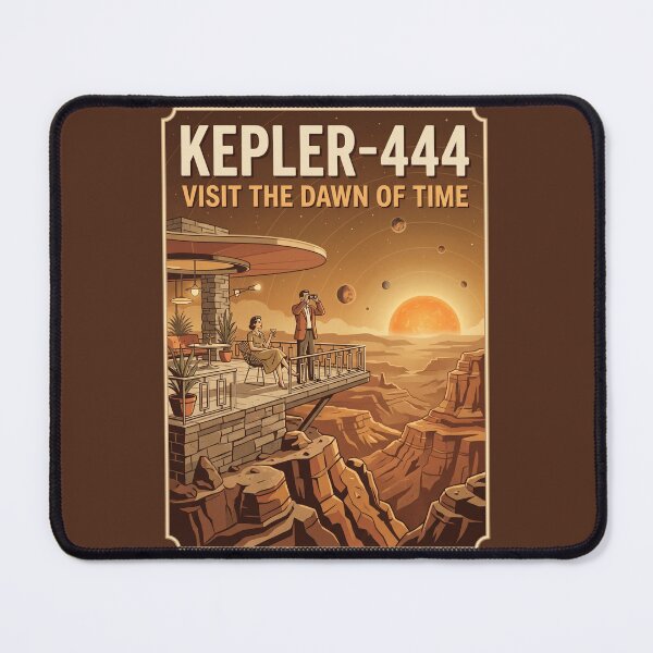 Item preview, Kepler-444 Ancient World Retro NASA Travel Poster designed and sold by RetroRewind Studio.