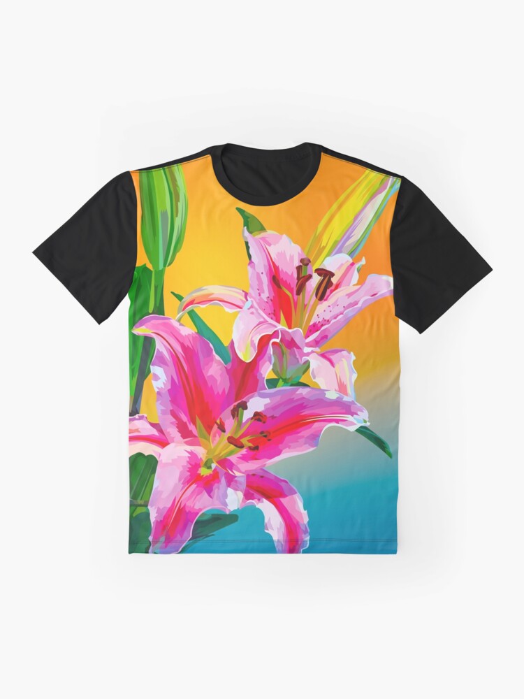 Alternate view of Tropical Floral Fantasy Graphic T-Shirt