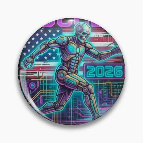 Item preview, Cyberpunk Soccer 2026 USA World Cup Neon Robot Skeleton designed and sold by Dream Weave Studio.