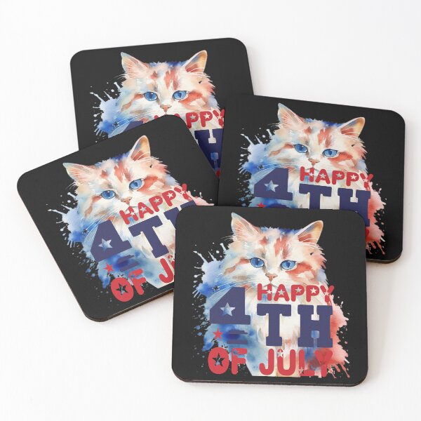 Item preview, Watercolor Cat: Happy 4th of July designed and sold by MyMerryMary.