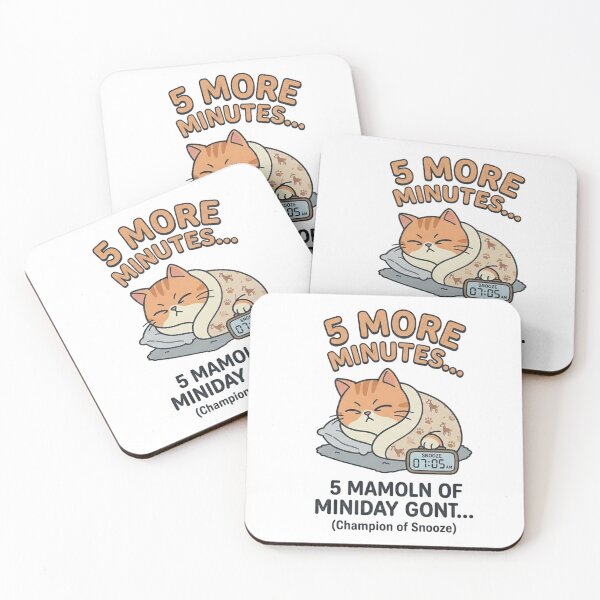 Item preview, Funny 5 More Minutes Cat Sticker - Champion of Snooze Alarm designed and sold by BareCanvass.