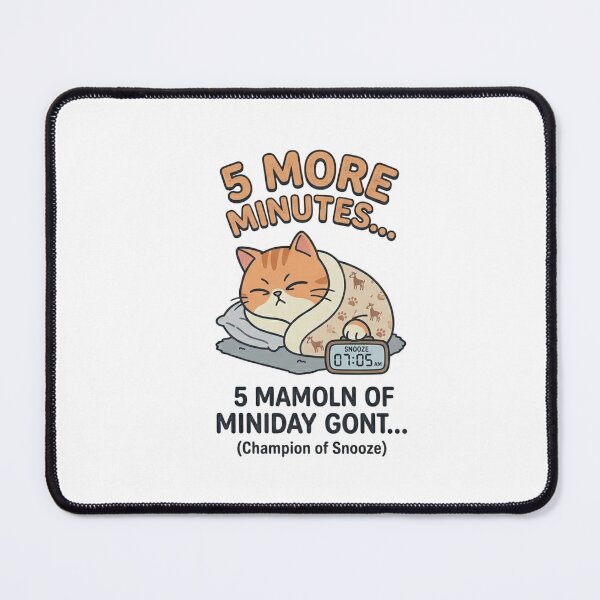 Item preview, Funny 5 More Minutes Cat Sticker - Champion of Snooze Alarm designed and sold by BareCanvass.