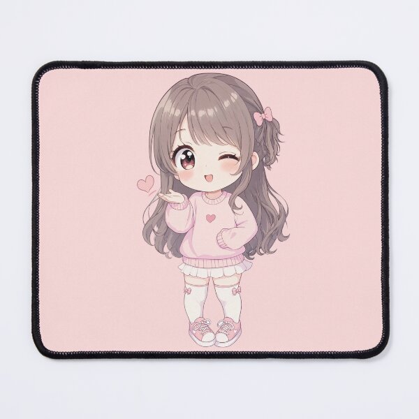 Item preview, Cute Kawaii Chibi Anime Girl Blowing a Kiss Soft Pink Aesthetic designed and sold by jo-e-basta.