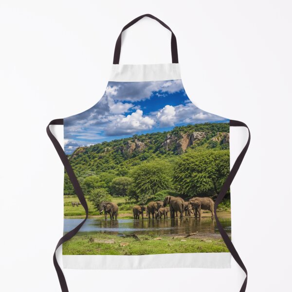 Item preview, Lush African Landscape with Elephants designed and sold by SavannaCanvas.