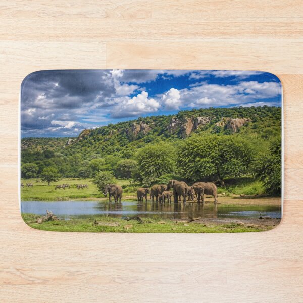 Item preview, Lush African Landscape with Elephants designed and sold by SavannaCanvas.