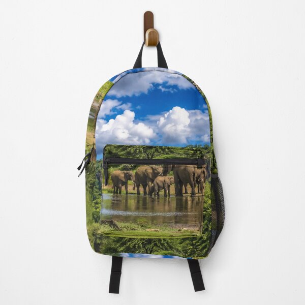Item preview, Lush African Landscape with Elephants designed and sold by SavannaCanvas.