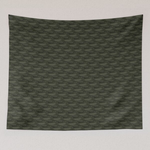 Item preview, Monochromatic Painterly Abstract Landscape in Dark Green designed and sold by Artistestella.