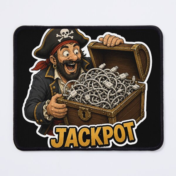 Item preview, Jackpot Pirate Sticker – Funny USB Treasure Chest Design for Tech Geeks & IT Lovers designed and sold by NorthernDk_art .