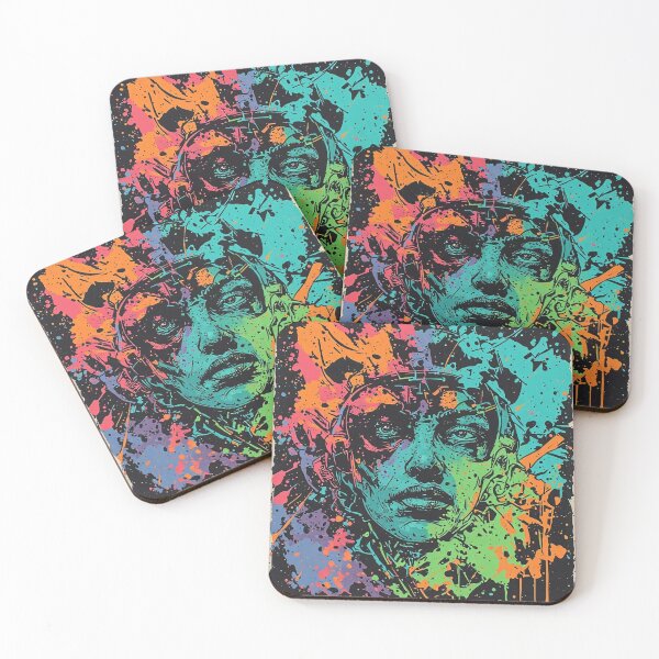 Artikelvorschau, Neon Pop Art Woman Portrait - Splatter Art Print entworfen und verkauft von MdfkSyndicate.