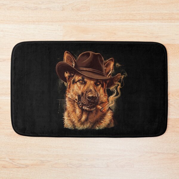 Item preview, German Shepherd Western Graphic Cowboy Dog Smoking designed and sold by Dabbing Turtle Designs.