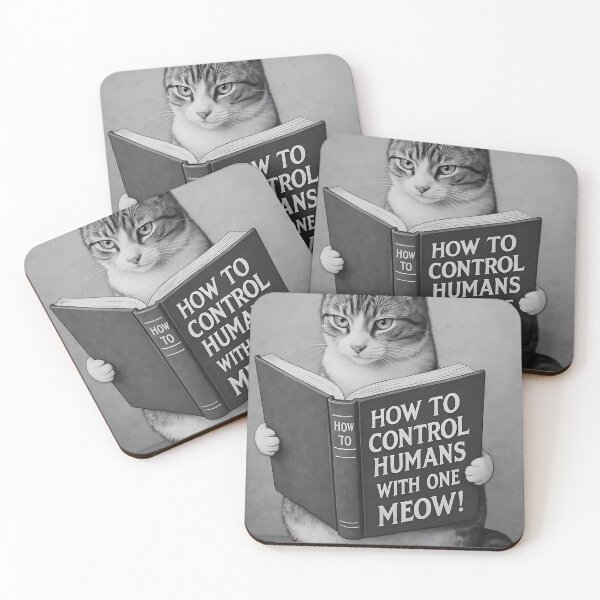 Item preview, Cat reading "How to Control Humans" – Funny Cat Meme Design designed and sold by Mavriboy.