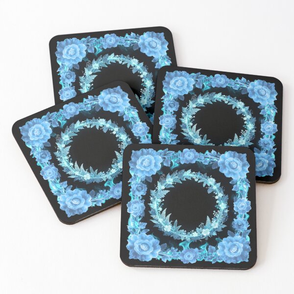 Item preview, Elegant Blue Floral Frame with Round Flower Wreath Botanical Art designed and sold by DervoTeck2767.