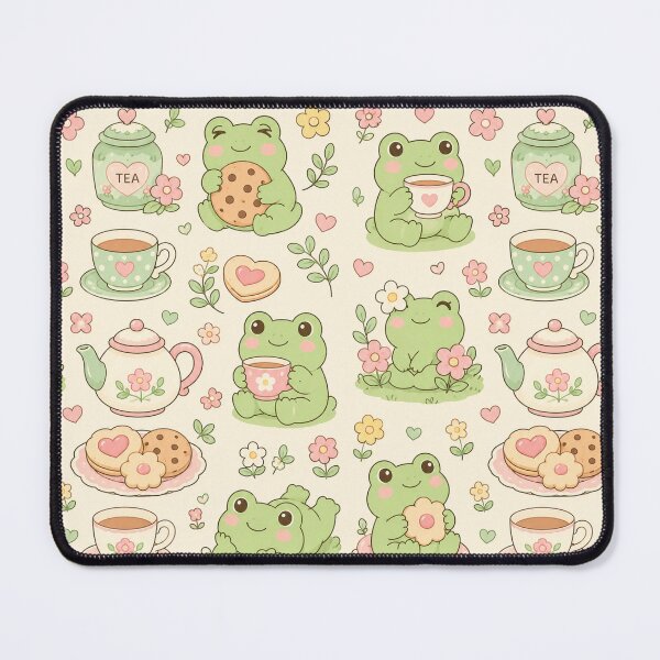 Item preview, Frog Tea Party Kawaii Pattern designed and sold by Soft Berry Studio.