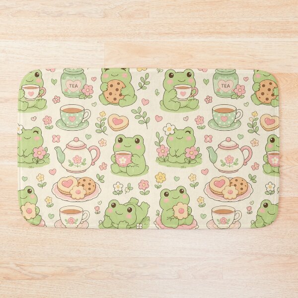 Item preview, Frog Tea Party Kawaii Pattern designed and sold by Soft Berry Studio.