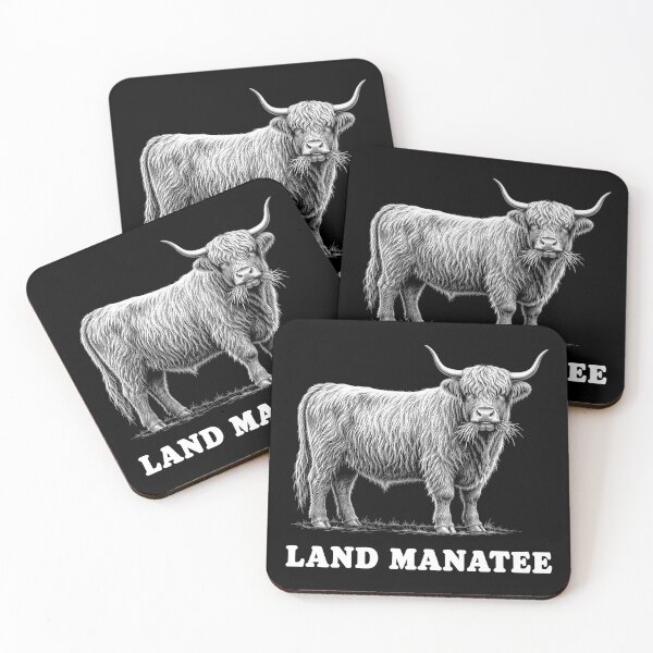 Item preview, Land Manatee Highland Cow Humor designed and sold by Victor Shadehorn.