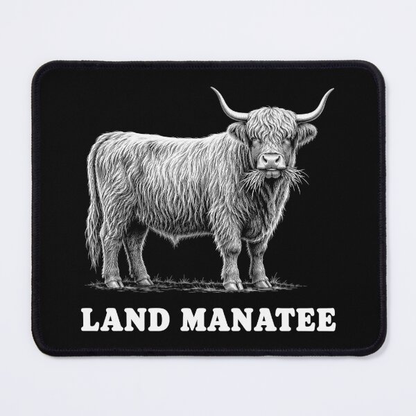 Item preview, Land Manatee Highland Cow Humor designed and sold by Victor Shadehorn.