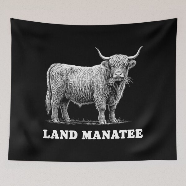 Item preview, Land Manatee Highland Cow Humor designed and sold by Victor Shadehorn.
