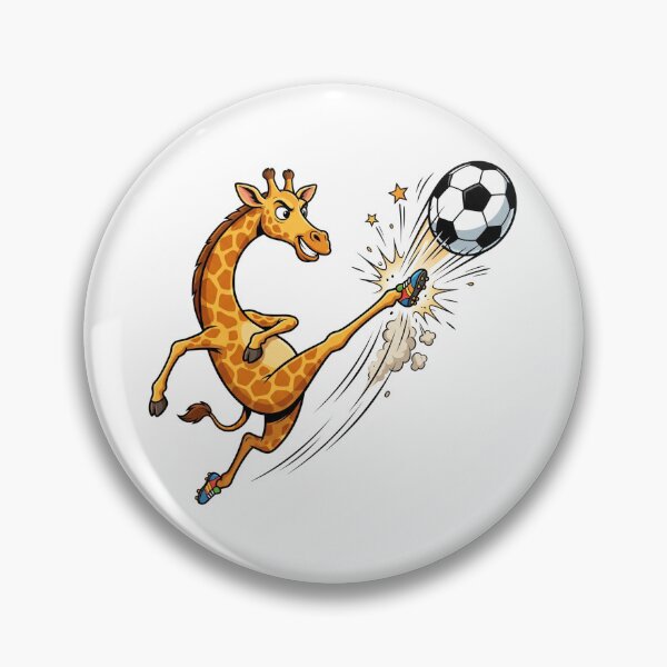 Item preview, Funny Giraffe Kicking Soccer Ball Cartoon Art designed and sold by rich-moda.