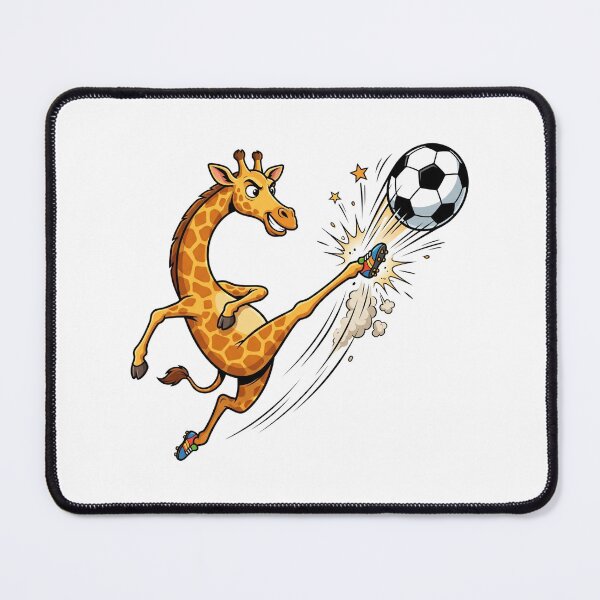 Item preview, Funny Giraffe Kicking Soccer Ball Cartoon Art designed and sold by rich-moda.
