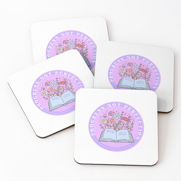 Item preview, Progress not perfection girly flower print designed and sold by Break The Stigma .