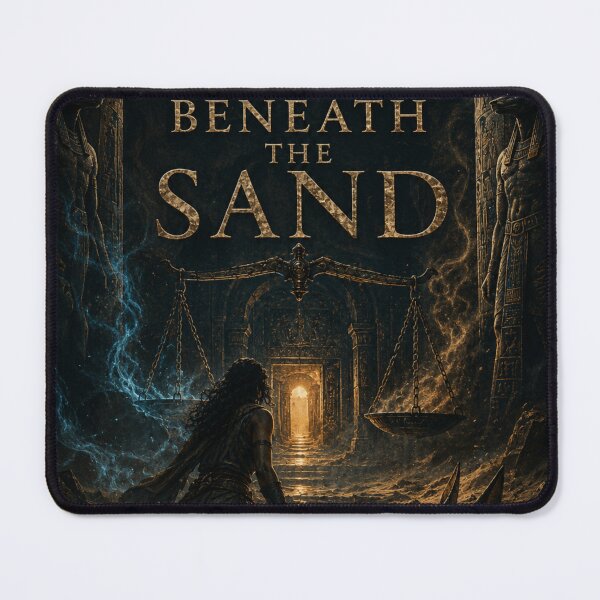 Item preview, The Scales Beneath the Sand Book Cover | Egyptian Mythology Fantasy Art Print designed and sold by Element Horizon Studio.