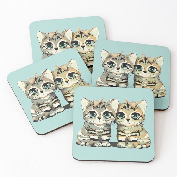 Item preview, Adorable Vintage Kittens Wearing Bows Cute Kawaii Cats designed and sold by Karin Taylor.