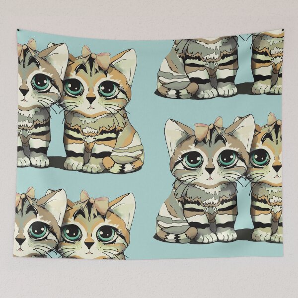 Item preview, Adorable Vintage Kittens Wearing Bows Cute Kawaii Cats designed and sold by Karin Taylor.