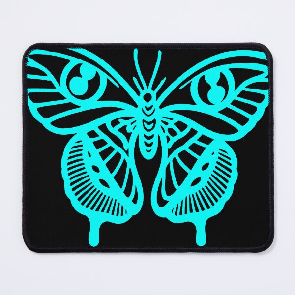 Item preview, Cyber Aesthetic Neon Turquoise Mystic Moth designed and sold by Ideniquo.