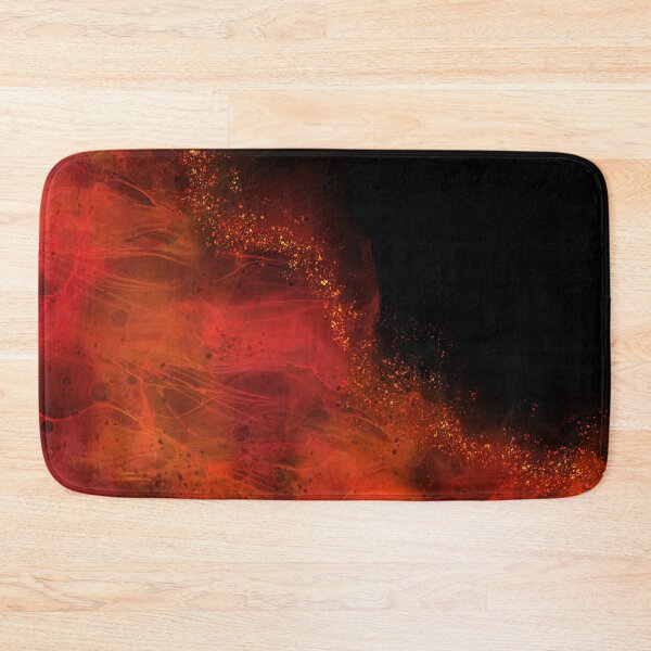 Item preview, Fiery Red Alcohol Ink Abstract Art on Black Background designed and sold by SweetLilith.