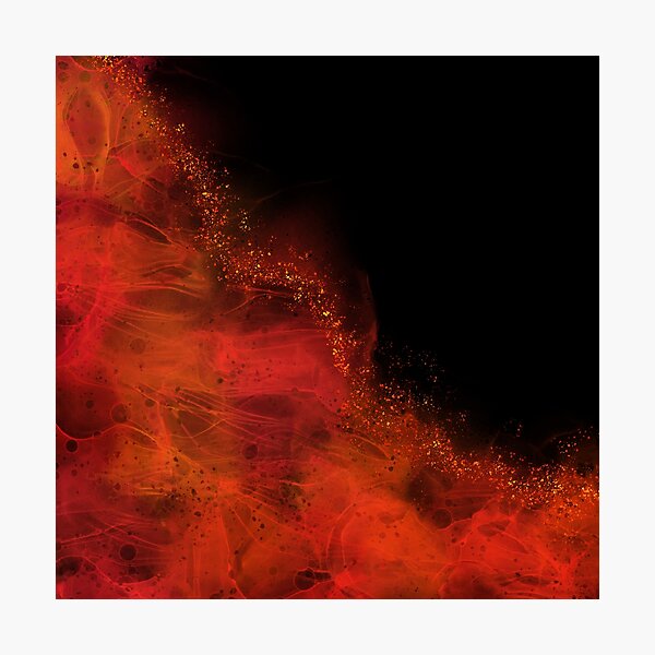 Item preview, Fiery Red Alcohol Ink Abstract Art on Black Background designed and sold by SweetLilith.