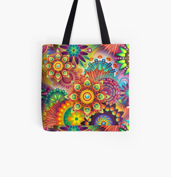 Abstracto colorido Bolsa estampada de tela