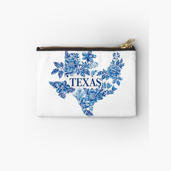Item preview, Blue & White Floral Texas Map | Preppy Texas Design designed and sold by ThePreppyArtist.