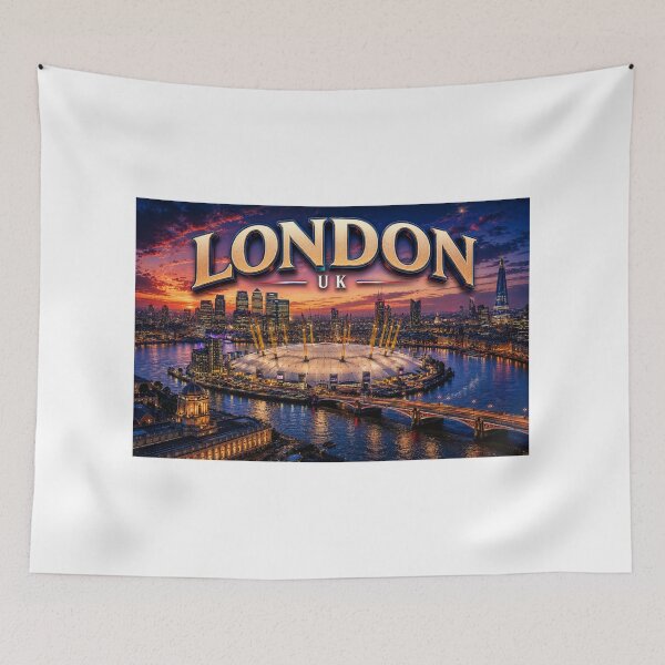 Item preview, MAIN TITLE: London City Skyline & Iconic Concert Arena Venue – Twilight Edition designed and sold by globetrottergfx.