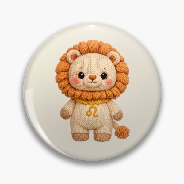 Item preview, Cute Leo Lion Plush Zodiac Nursery | Kawaii Knitted Astrology Art designed and sold by Moons Studio.
