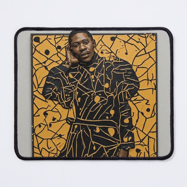 Item preview, Black Man Mosaic Portrait - Gold Art Print designed and sold by MdfkSyndicate.
