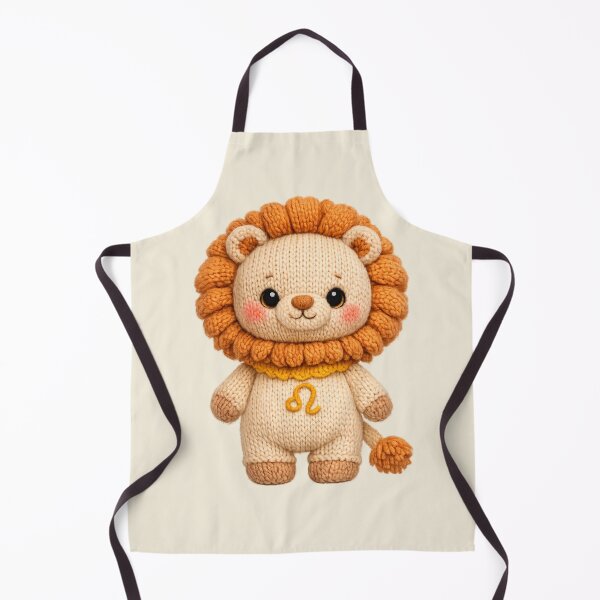 Item preview, Cute Leo Lion Plush Zodiac Nursery | Kawaii Knitted Astrology Art designed and sold by Moons Studio.