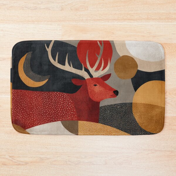 Item preview, Scandinavian Folk Art Woodland Animals Pattern | Nordic Forest Deer | Rustic Boho Nature Collage | Mid Century Modern Wall Art designed and sold by Babylone Art Design.